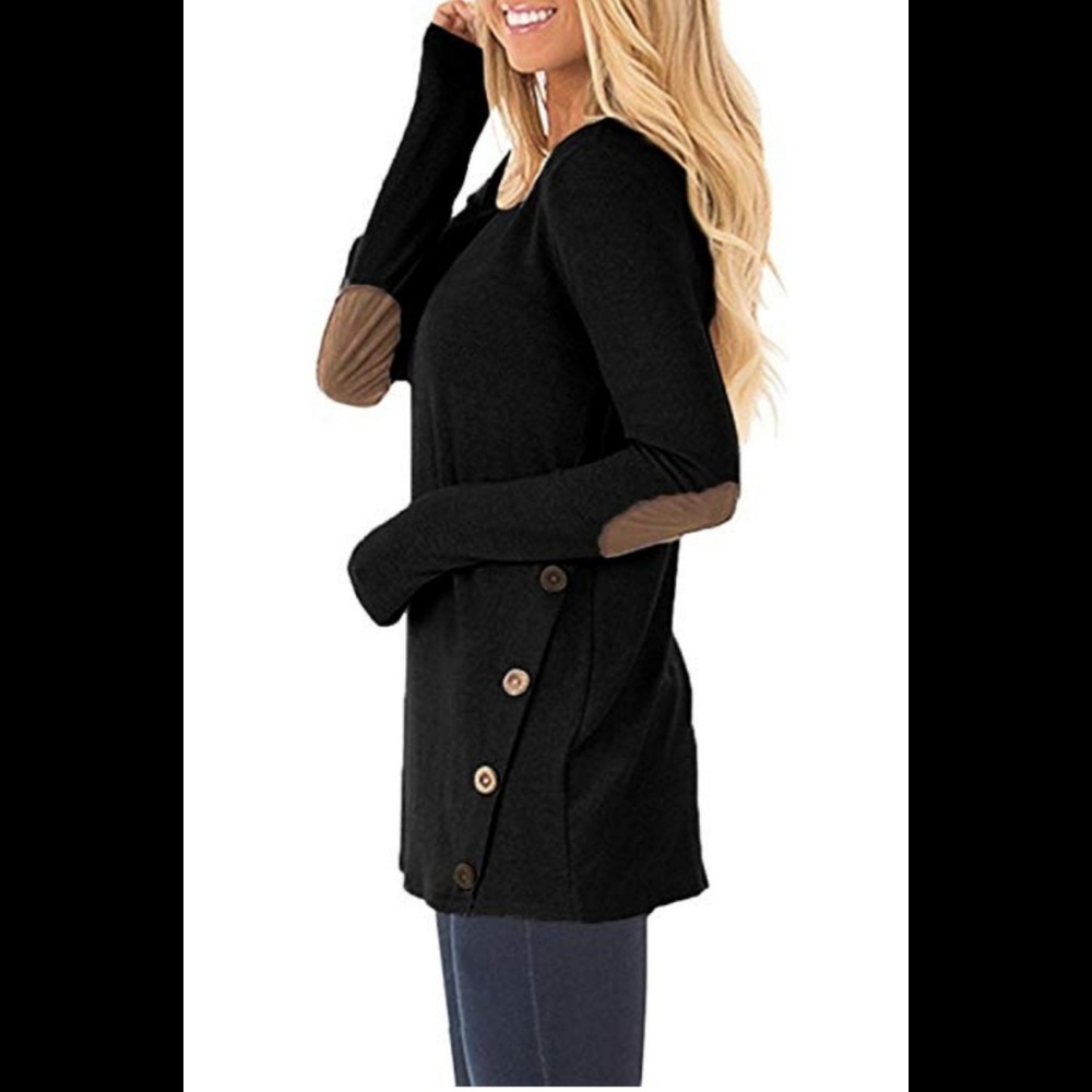 HP 🎉5 ⭐ rated long sleeve suede elbow patch tunic - Picture 2 of 4